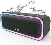 DOSS SoundBox Pro Bluetooth Speaker with 20W Stereo Sound, Active Extra Bass, IPX6 Waterproof, Bluetooth 5.0, TWS Pairing, Multi-Colors Lights, 20 Hrs Playtime, Speaker for Outdoor-Cypress Green