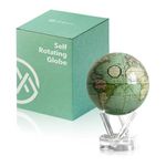 MOVA Globe - Antique Cassini Green Classic (4.5") | Solar Powered Rotating Desktop Globe | Classic Decorative Gift | No Wires or Batteries | Silent Motion Decor