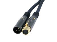 Monoprice Premier Series XLR Male to XLR Female - 6ft - Black - Gold Plated | 16AWG Copper Wire Conductors [Microphone & Interconnect]