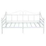 buybyroom Metal Day Bed Frame 90 x 190cm, Single Bed with Headboard and Slatted Frame Single Bed Sofa Bed Day Bed for Bedroom Living Room Guest Room, White