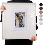 RECUTMS Photo Album 4x6 Holds 600 Photos Button Grain Larger Capacity Leather Cover Black Inner Page Baby Family Book Wedding Anniversary Pictures Birthday Photo Albums (White)