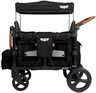 Keenz VYOO Stroller Wagon with Canopy - Foldable Design for Easy Storage, 5 Seating Positions for Kids, Enhanced Child Safety, All-Terrain Mobility, 2-Passengers, Black