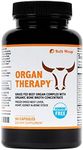 SaltWrap Organ Therapy - Grass Fed Beef Organ Meat Complex Supplement with Organic Bone Broth Concentrate (Beef Liver, Heart, Kidney and Bone Broth Capsules with BioPerine) Desiccated, 90 Capsules