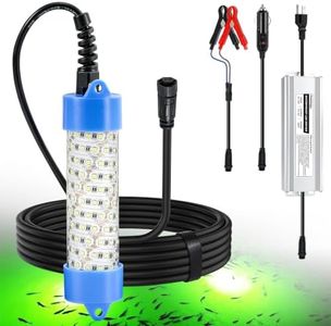 Poafamx Underwater Fishing Light 60W, 110V&12V Green IP68 Attractants Light