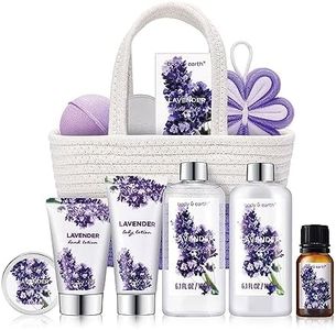 Spa Gift Baskets for Women - Body & Earth 11pcs Lavender Gift Sets with Bubble Bath, Shower Gel, Body Lotion, Birthday Gifts for Women, Spa Kit for Mom Gifts, Purple Gifts