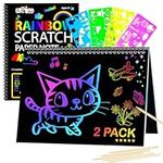 Rilso Art and Craft Set for Kids 3-12 Years Old,3 4 5 6 7 8 +Years Old Girls Boys Gifts,Rainbow Scratch Art Books for Kids Presents for 3-5-10 Years Old,Kids Toys for 6-12Years Old Girls Boys