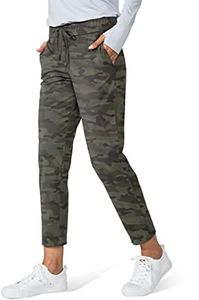 G Gradual Women's Pants with Deep Pockets 7/8 Stretch Sweatpants for Women Athletic, Golf, Lounge, Work (Green Camo, X-Small)
