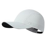 GADIEMKENSD Women's Race Day Running Cap Performance Mesh Hat - Excellent Ventilation, Lightweight, Reflective Safety, Light Gray, 6 5/8-7 1/2