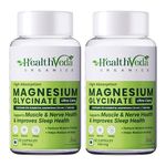 HEALTH VEDA ORGANICS PRIVATE LIMITED High Absorption Magnesium Glycinate, 550mg | 120 Veg Capsules | Supports Nerve & Muscle Health | Improves Sleep Quality | For Both Men & Women (Pack of 2)