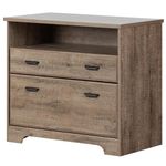 South Shore Furniture Versa 2-Drawer File Cabinet-Weathered Oak (13102)