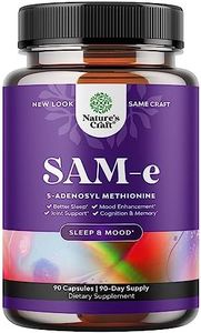 SAM-E 400mg Nootropic Brain Supplement - SAM-E Supplement Brain Booster with Mood Support S Adenosyl Methionine - Non-GMO SAM E Anxiety Supplements and Memory Pills for Mood Boost and Joint Health