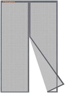 Risareyi Magnetic Fly Screen Balcony Door, No Drilling, 105 x 210 cm, Grey Reinforced Fibreglass Fly Screen Door, Magnetic Mosquito Net Door, Insect Protection, Balcony Door for Front Door, Patio Door