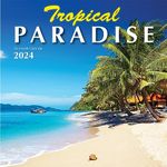 2024 Tropical Paradise Hangable Wall Calendar Beaches - 12" x 12" - 16 Months Sturdy & Thick Large Full Page - Beautiful Scenic Nature Travel Vacation Ocean Beach Photography Photo Gift for Her Him - Organizing & Planning - Includes 2023