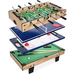 Best Choice Products 4-in-1 Multi Arcade Competition Game Table Set w/Pool Billiards, Air Hockey, Foosball, Table Tennis