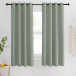 NICETOWN Blackout Sage Green Curtain for Classroom, Thermal Insulated Grommet Room Darkening Window Treatment Sound Reducing for Bedroom/Home Office, 1 Panel, W46 x L63