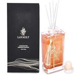 Lavault Reed Oil Room Diffuser - Home Fragrance Reed Diffuser and Oil Diffuser Sticks - Natural Reed Diffuser Set - Relaxing and Calming Scent - 5.07oz Diffusers for Home - Gold - Ebony Bergamot Aroma