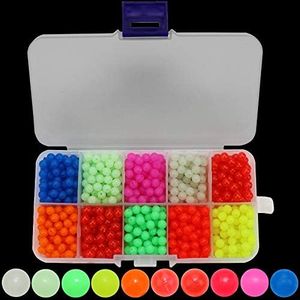 Fishing Beads Saltwater Freshwater Assortment - for Fishing Rigs/Fising Line- Glow Mix Color Plastic 5mm(1000pcs/Box)