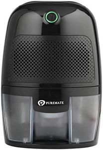 PureMate Dehumidifier 600ml Compact and Portable Mini Air Dehumidifier for Damp, Mould, Moisture in Home, Kitchen, Bedroom, Bathroom, Caravan, Garage Office, Basement - Black