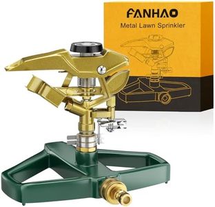 FANHAO Heavy Duty Pulsating Impact Lawn Sprinkler with Metal Base, 100% Metal Adjustable Circular Zinc Impulse Sprinkler for Yard Lawn, 360 Degree Large Area Coverage, Covers Up to 5800 sq. ft