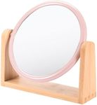 WHOLE HOUSEWARES Cosmetic Mirror with Stand - Small 360° Desk Table Mirror - Standing Portable Mirror - Good for Tabletop, Traveling, Table Top Vanity Mirror, Bathroom