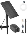 LUNEKUCK Solar Aerator Pump 2.5W 5V Solar Pond Air Pump 1L/MIN Oxygenator Solar Powered Pond Aerator with Pipe Air Bubble Stones for Outdoor Garden Fish Tank Pool Small Pond