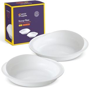 Special Supplies Adaptive Spill-Proof Scoop Plates- Dishes with Wall for Disabled, Handicapped, Elderly Adults with Special Needs from Parkinson's, Arthritis, Dementia, Stroke, Tremors- 2 Pack (White)