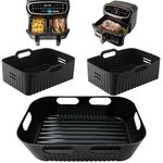 Goodpejine 3PCS Air Fryer Accessories Set, Silicone Air Fryer Liner Compatible for Duronic AF34 10L, Instant 8.5L, Reusable Airfryer Accessories Compatible for Duronic Dual Air Fryer(1*10 l+2*5 l)