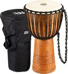 Meinl Percussion ADJ2-M+BAG African Style Rope Tuned 10-Inch Wood Djembe with Bag, Brown