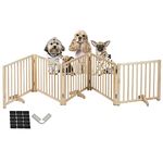 Wooden Pet Gate, Foldable Dog Fence, Wooden Dog Barrier, Dog Gate for Doorways, House, Stairs, Halls (5 Panel-60CM)