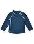 Leveret Long Sleeve Baby Boys Rash Guard Kids Rashguard (Size 4 Toddler, Navy)