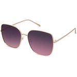 SOJOS Trendy Oversized Square Metal Frame Sunglasses for Women Men Flat Mirrored Lens UV Protection Sunglasses SJ1146 with Bright Gold Frame/Top Grey Bottom Purple Lens