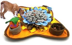 Dogs Snuffle Mat Pet Feeding Mats Puppy Sniffing Pad,Cat Doggies Interactive Puzzle Toys for Multiple Breeds Encourages Natural Foraging Skills,Training and Stress Release (Grey Brown)