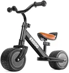 KRIDDO 1-2 Year Old Balance Bike, Mini Cruiser for First Birthday, Black