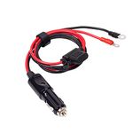 YCIND 12AWG 30A Car Cigarette Lighter Male Plug to O Ring Terminal Connector 12V-24V Cable, Quick Disconnect Eyelet Terminal Harness Extension Charge Cord, Safety Fuse 30A 10FT 3M