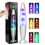LED Liquid Motion Lamps 13.5''Colour Changing White Liquid & White Wax Lamps for Adults Kids Gift for Christmas Birthday Mood Light for Bedroom Home Decor