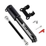 Bike Pump,Aluminum Alloy Portable Mini Bicycle Tire Air Pump,Super Fast Tyre Inflation Compatible with Universal Presta and Schrader Valve Frame Mounted for Road, Ball Pump Needle/Frame Mount