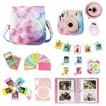 WOGOZAN Case for Fujifilm Instax Mini 11 Instant Film Camera + Album for Mini 3 Inch Film + Accessories Kit, Color Filters, Photo Album, Selfie Lens + More (Blue-Pink Watercolor)