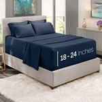 Nestl Extra Deep Pocket Queen Sheets Set - 6 PC Soft Microfiber Queen Sheets Deep Pocket - Fade Resistant Bedding Sheets & Pillowcases - Queen, Navy Blue