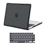 MOSISO Compatible with MacBook Air 13 inch Case 2024 2023 2022 M3 A3113 M2 A2681, Soft TPU Bumper Anti-Cracking&Anti-Fingerprint Plastic Hard Shell&Keyboard Cover for MacBook Air 13.6, Black