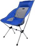 Moon Lence Outdoor Chair, Camping Chair, Backrest, Compact, Camping Chair, Ultra Lightweight, Foldable, Storage Bag Included, Easy to Carry, Load Capacity 396.6 lbs (180 kg) (Blue)