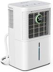 Home Dehumidifiers HOGARLABS Dehumidifier for Basement Bathroom Bedroom with Drain Hose, Medium to Large Room, Intelligent Humidity Control Dehumidifier with Laundry Dry (25 Pints Home Dehumidifier)