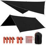 REDCAMP Hammock Rain Fly Waterproof and Lightweight, 10×10ft Tent Tarp for Camping Backpacking Hiking, Black