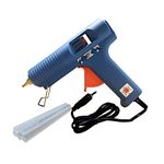 CROWN BRAND - CR 150, 150 Watt Professional Hot Melt Dispensing Glue Gun with Multi Temperature Control, Fast Melting with 8 Glue Sticks (11.2 mm, Blue)