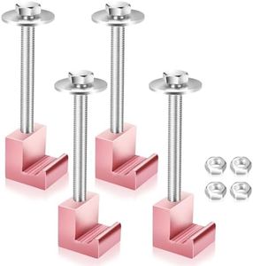 Upgraded Truck Tool Box Mounting Kit Comes with Fastening Nuts - Aluminum Pickup Truck Bed Toolbox Mounting Kit - Universal Truck Tool Box Tie Downs Accessories - J-Hooks Crossover Fixed Kit - Pink