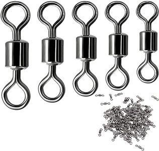 Tadipri 200Pcs 5 Tamaños Eslabón Giratorio De Pesca, Acero Inoxidable Negro Níquel Conector Giratorias De Pesca De Línea De Anzuelo De Pesca para Agua Salada Agua Dulce