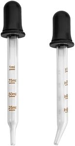 Eye Dropper - (Pack of 2) Bent & Straight Tip Calibrated Glass Medicine Droppers for Medications or Essential Oils Pipette Dropper for Accurate Easy Dose and Measurement (1 mL Capacity)