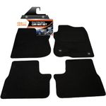 Fully Tailored Deluxe Car Mats to fit Peugeot 2008 2013-2020 - 4 Piece - Black Carpet - Black Trim - Heavy Duty Heel Pad - 20-3216