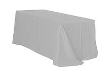 Sterling Mill Seamless Finish Polyester Rectangle Tablecloth for Dinner Banquets Birthday Parties Weddings - White & Black (Silver, 70" x 90" Rectangle)