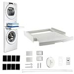 CARE + PROTECT Universal Stacking Kit with Sliding Shelf for Washing Machines and Tumble Dryers, Suitable for Washing Machines with Depth 47-62 cm, Space-Saving, Easy to Install, White, Rounded Top