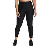 Under Armour Women's Hg Armour Hirise super light sports leggings for women comfortable and breathable workout leggings, Black/White, XL UK